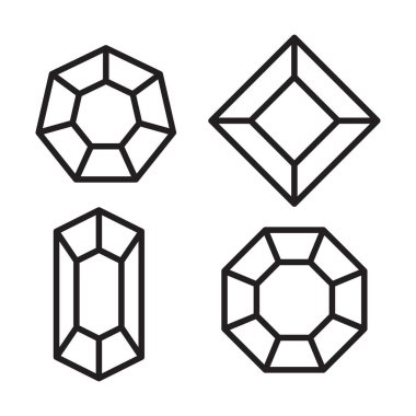 Beyaz arkaplanda mücevher simgesi vektörü