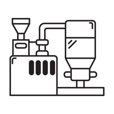 Beyaz arkaplanda endüstriyel makine simgesi vektörü