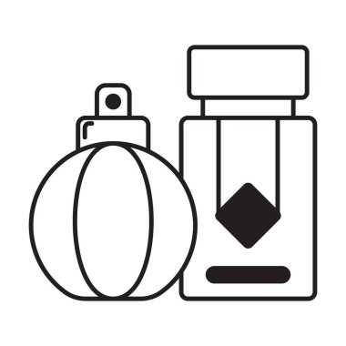 Beyaz arkaplanda parfüm simgesi vektörü