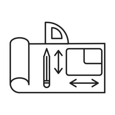 Beyaz arkaplan üzerindeki simge vektörünü planla