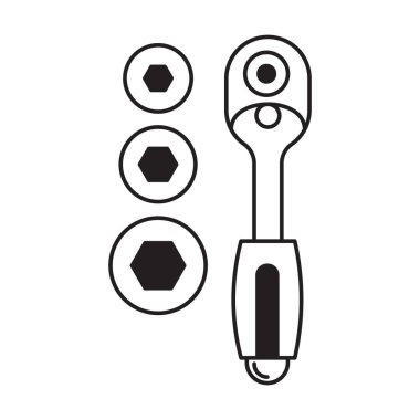 Beyaz arkaplanda Ratchet simgesi vektörü