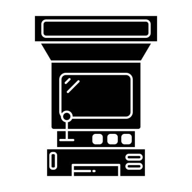 Beyaz arkaplanda atari makinesi simgesi vektörü