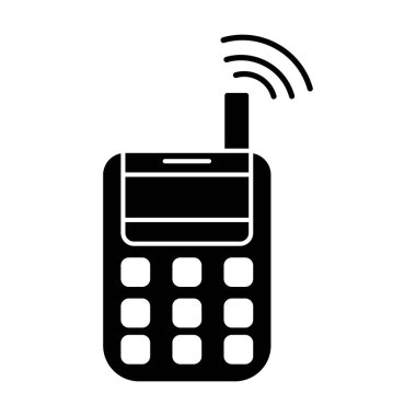 Beyaz arka planda cep telefonu simge vektörü