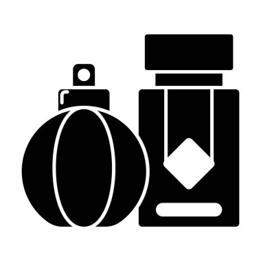 Beyaz arkaplanda parfüm simgesi vektörü