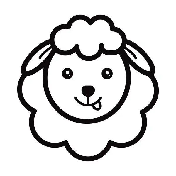 Beyaz arkaplanda koyun simgesi vektörü
