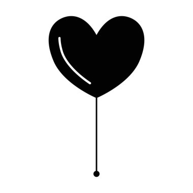 balon küçük kalp simgesi vektörü beyaz arkaplanda