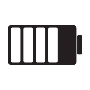 beyaz arkaplanda pil telefon simgesi vektörü