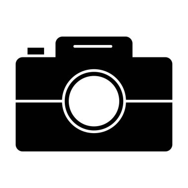 Beyaz arka plan üzerinde kamera simge vektör