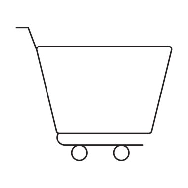 Beyaz arkaplanda alışveriş arabası simgesi vektörü