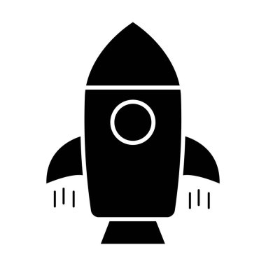 Beyaz arkaplanda roket simgesi vektörü
