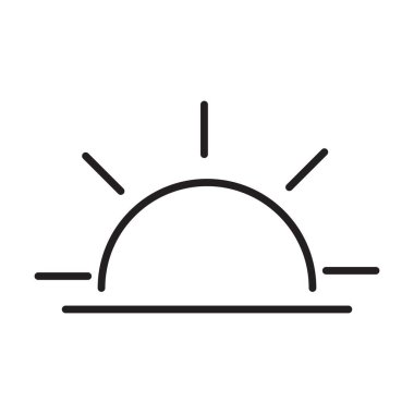 beyaz arkaplanda gün doğumu simgesi vektörü