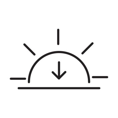 beyaz arkaplanda gün batımı simgesi vektörü