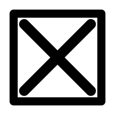 Beyaz arkaplanda kutu simgesi vektörünü işaretle