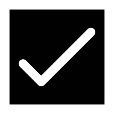 Beyaz arkaplanda kutu simgesi vektörünü işaretle