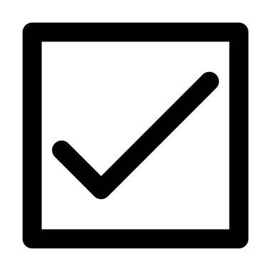 Beyaz arkaplanda kutu simgesi vektörünü işaretle