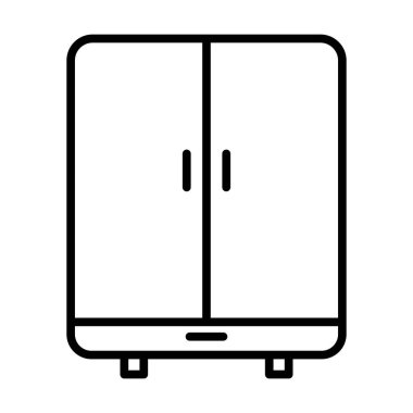 Beyaz arkaplanda dolap simgesi vektörü