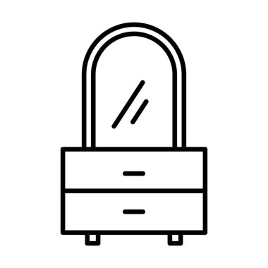 Beyaz arkaplanda çekmece simgesi vektörü