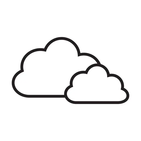 Beyaz arkaplanda bulut simgesi vektörü