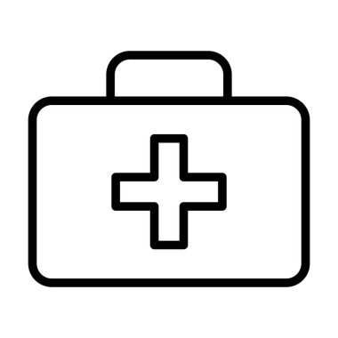 beyaz arkaplanda ilaç çantası simgesi vektörü