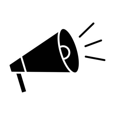 Beyaz arkaplanda megafon simgesi vektörü