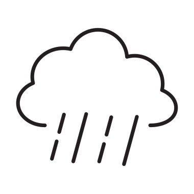 Beyaz arkaplan vektöründe yağmur simgesi vektörü