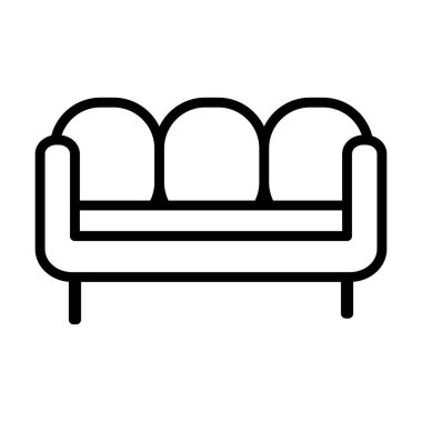 beyaz arkaplanda kanepe simgesi vektörü