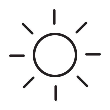 Beyaz arkaplanda güneş simgesi vektörü