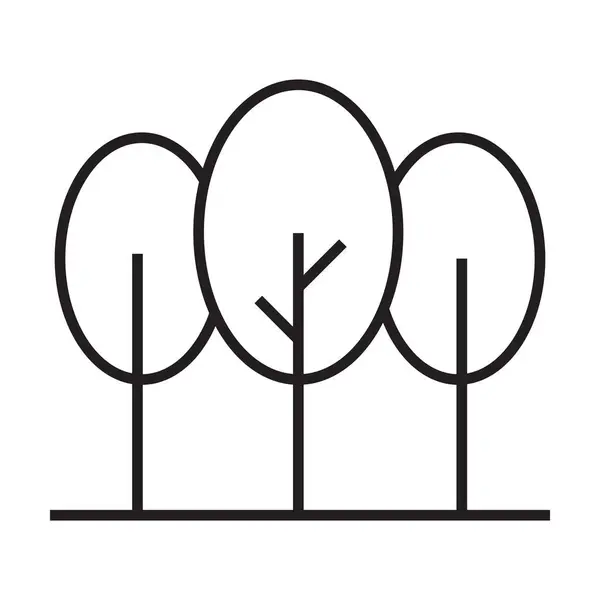 Beyaz arkaplanda ağaç simgesi vektörü