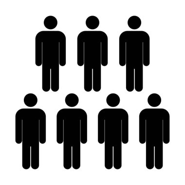 İnsanlar ve katılımcılar beyaz arkaplanda simge vektörü