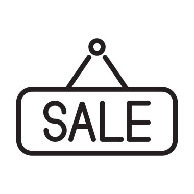 Beyaz arkaplanda satış mağazası işaret vektörü