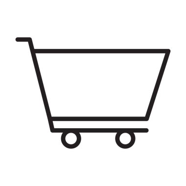 Beyaz arkaplanda alışveriş arabası simgesi vektörü