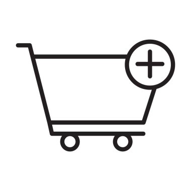 Beyaz arkaplanda alışveriş arabası simgesi vektörü