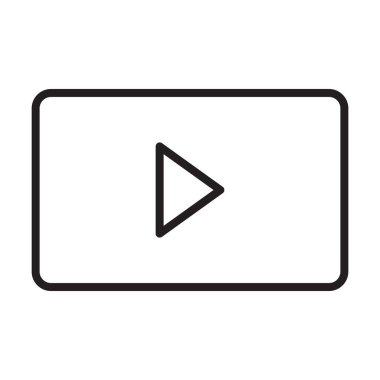 Beyaz arkaplanda video simgesi vektörünü oynat