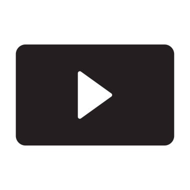 Beyaz arkaplanda video simgesi vektörünü oynat