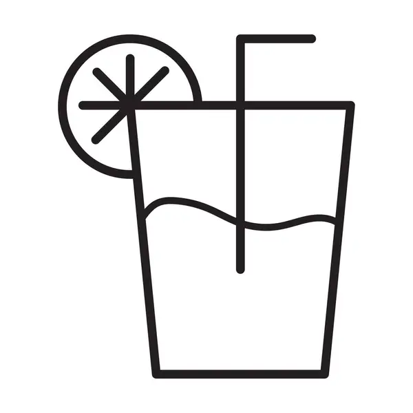 beyaz arkaplanda meyve suyu cam ikonu vektörü