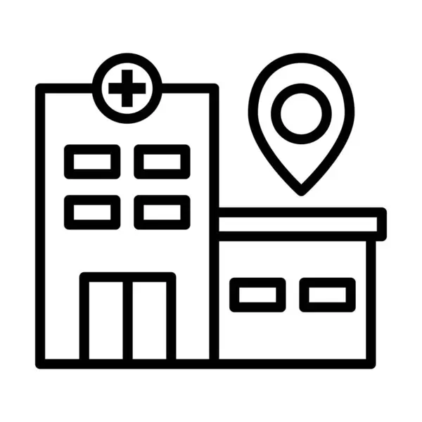 Beyaz arkaplanda hastane simgesi vektörü