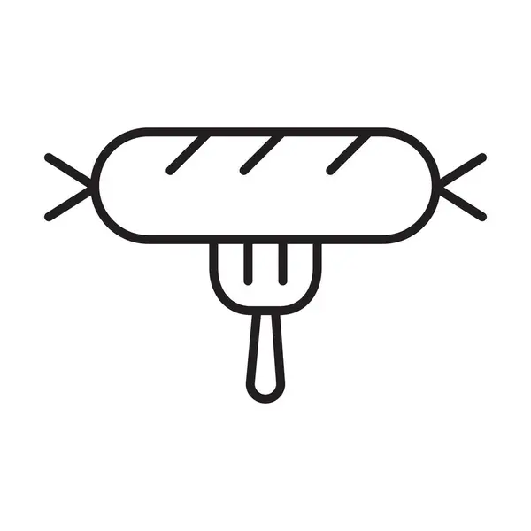 Beyaz arkaplanda sosis simgesi vektörü