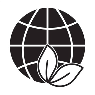 Beyaz arkaplanda eko dünya simgesi vektörü