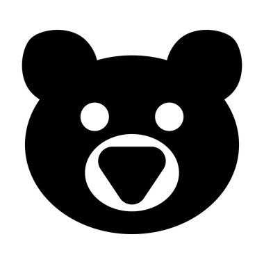 Beyaz arkaplanda ayı simgesi vektörü