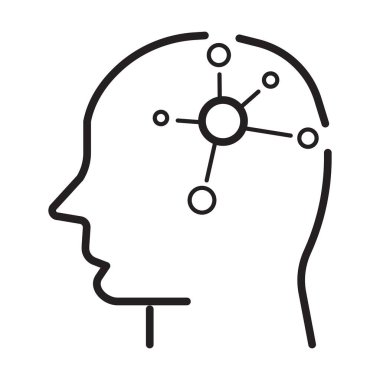 Beyaz arkaplanda beyin nörolojisi tıbbi ikon vektörü