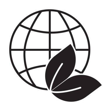 Beyaz arkaplanda eko dünya simgesi vektörü