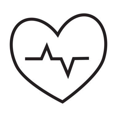 Beyaz arkaplanda kalp atışı simgesi vektörü