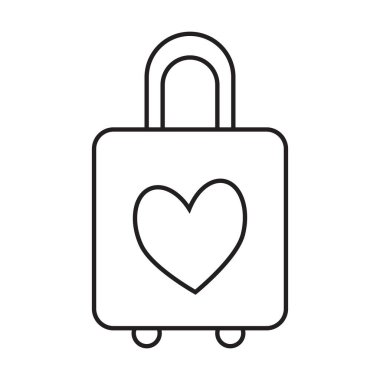 beyaz arkaplanda bagaj simgesi vektörü