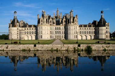 Fransa, Loire Valley 'deki Chamord' un pitoresk kalesi.
