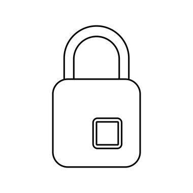 Logo ve daha fazlası için Akıllı Parmak İzi Asma Kilit Taslak Simgesi