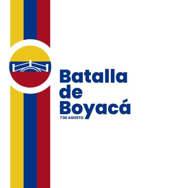 Boyac Muharebesi (Batalla de Boyac), 7 Ağustos, sosyal medya paylaşımı, web, poster, arkaplan, tebrik kartı, pankart konsepti, satılığa uygun, vektör ilüstrasyonu.