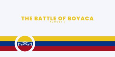 Boyac Muharebesi (Batalla de Boyac), 7 Ağustos, sosyal medya paylaşımı, web, poster, arkaplan, tebrik kartı, pankart konsepti, satılığa uygun, vektör ilüstrasyonu.