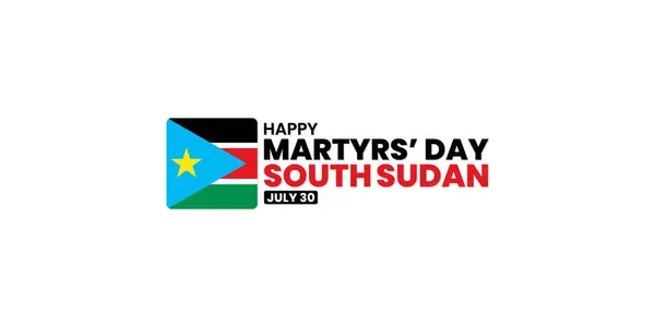 stock vector Martyrs' Day South Sudan, July 30, suitable for social media post, card greeting, banner, template design, print, suitable for event, website, vector, with flag of South Sudan illustration.