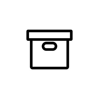 Kutu simgesi vektörü. Paket simgesi. Karton simgesi