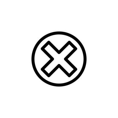 Çapraz simge. İkonu kapat. Yanlış işaret vektörü.